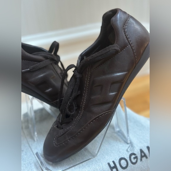 HOGAN brown leather sneakers /driving shoes extra comfortable size 8,5 - Picture 10 of 11